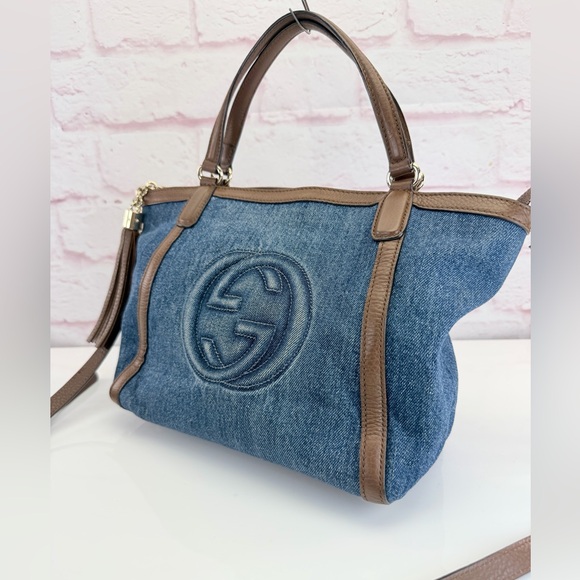 Gucci Rare Denim Tassel SoHo 2 Way Tote Bag - Picture 2 of 16